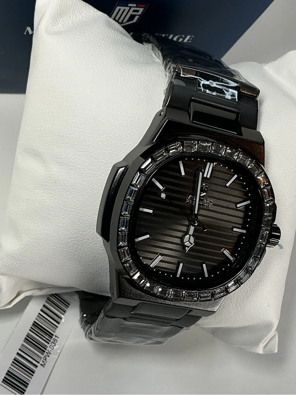 Invicta Men’s Black Watch with Crystal Bezel Accents - MPW-0361